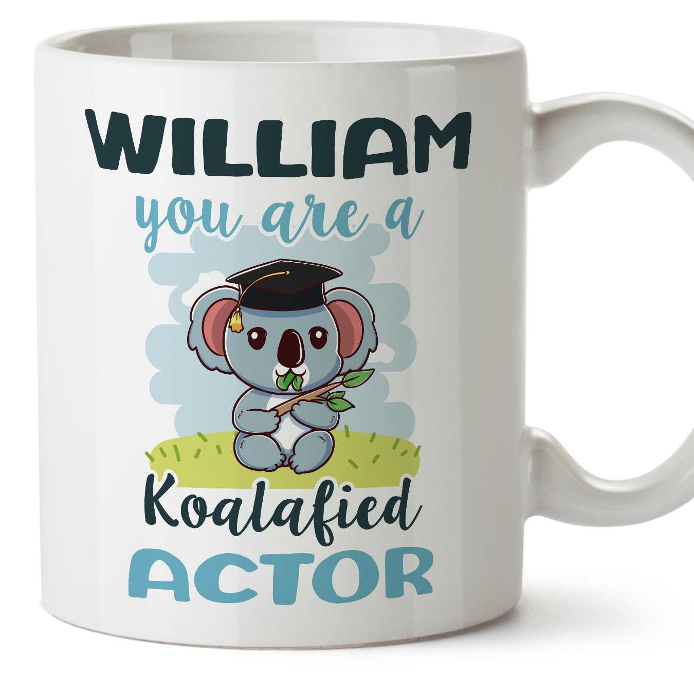 MUGFFINS Personalised Mug for Actor man - in English - Custom Koalafied - Funny Custom Gift for Colleagues - Ceramic 11oz Mug — image 1