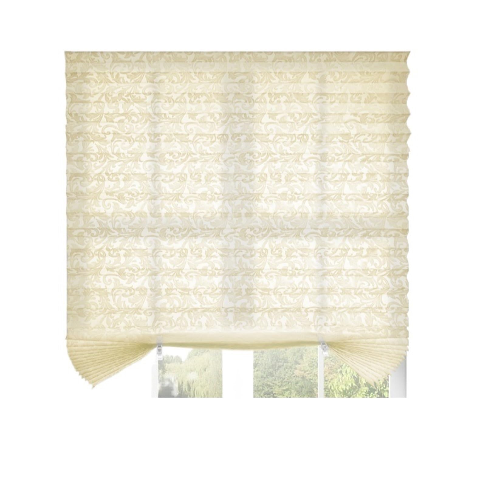 Self Adhesive Blinds Self Adhesive Window Shades Blackout Pleated Curtain Adjustable Temporary Blinds Home Decor(Beige,60x180cm)