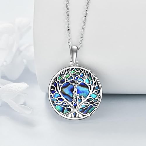 Miniatura 4 de CRMAD Regalos para el día del padre, collar de plata esterlina con árbol de la vida para mujeres, mamá, abuela, madre de hija e hijo, Metal, no