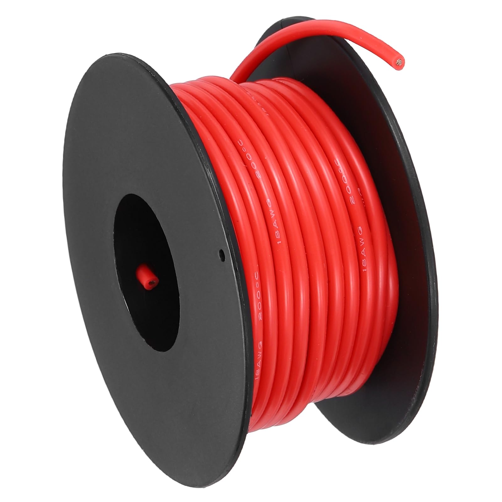 sourcing map 18 AWG Flexible Silicone Wire 9m/30ft, 18 Gauge Tinned Copper Electrical Stranded Wire 200 Celsius/392 Fahrenheit High Temperature Hookup Spool for DIY Model Wiring, Red