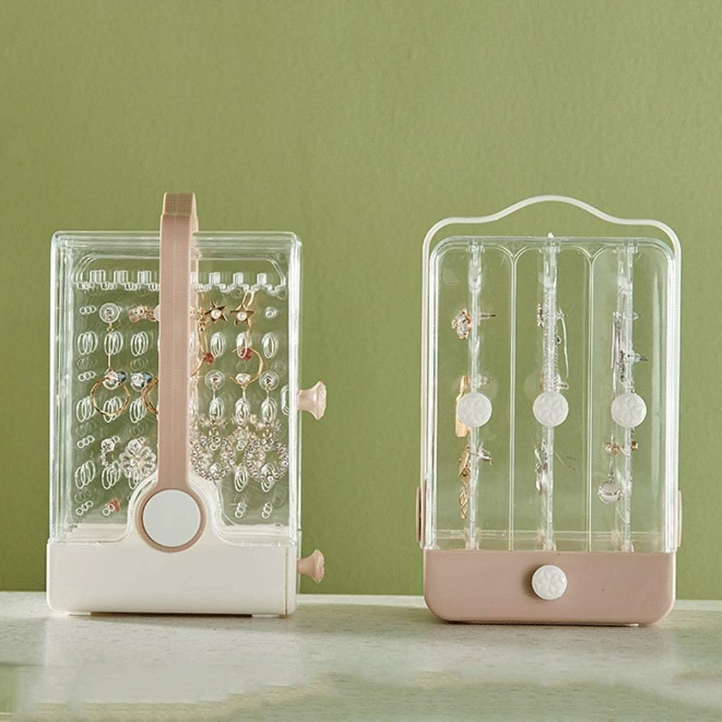 Scatola per Gioielli Espositore per Gioielli Trasparente con Cassetti Organizzatore di Gioielli per Orecchini con Braccialetti. Contenitore per Gioielli(B)