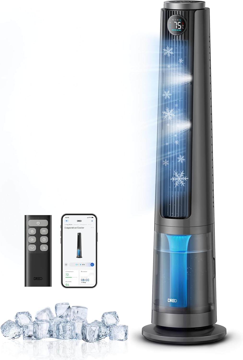 AIR COOLING MIST FAN 本体 冷風機 dark gray Amazon.com: DREO TurboCool Misting Fan 765S, 10°F Cooling, 34ft/s