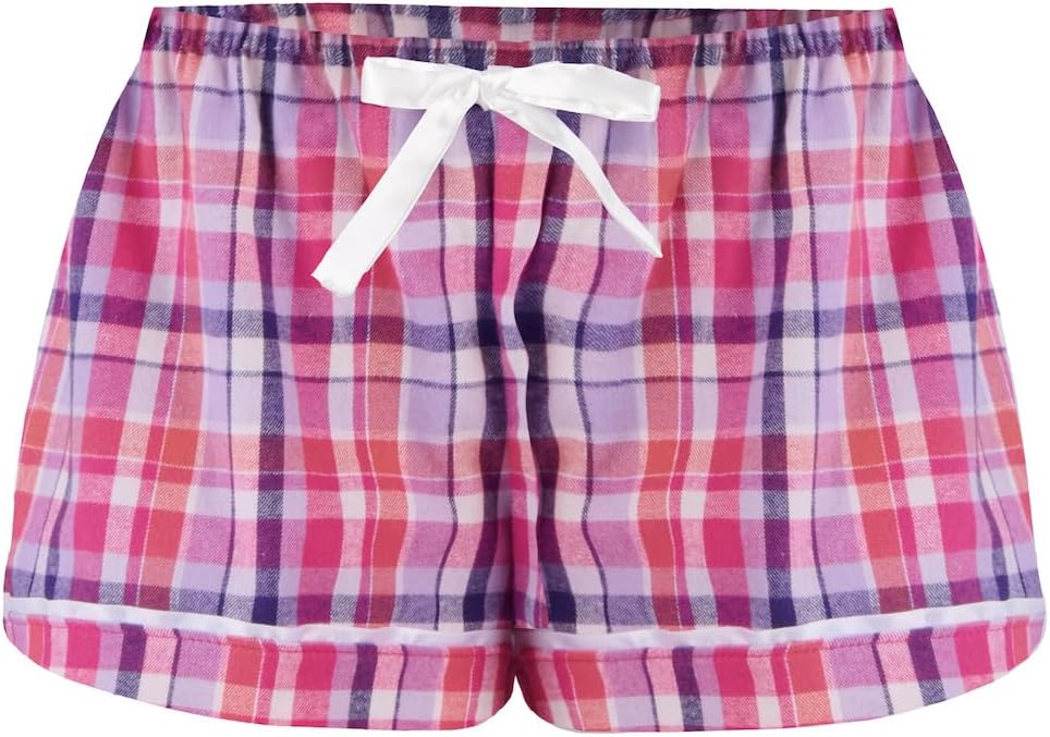 boxercraft Flannel Pajama Shorts for Women, Soft and Comfy Lounge Bottom