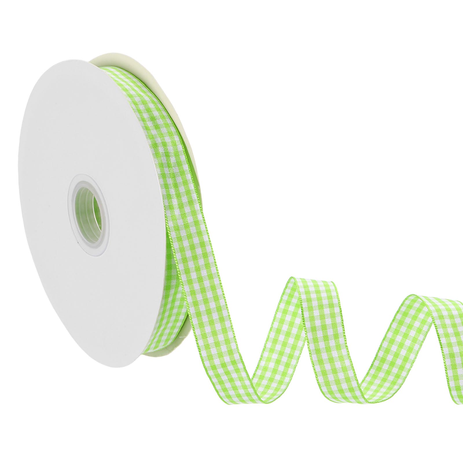 PATIKIL 50 Yard x 5/8 Inch Gingham Ribbon, Plaid Ribbon Nylon Checkered Gift Wrapping Strip for Thanksgiving Bow Wreath Craft Birthday Wedding, Green