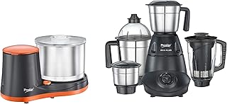 IRIS Plus 750 watt mixer grinder & PWG 07 Wet Grinder, 2L (Multicolor) with Coconut Scraper and Atta Kneader Attachments, 200 Watt