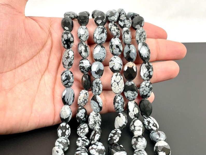 Perles en obsidienne naturelle pour la fabrication de bijoux DIY