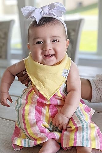 Miniatura 3 de Diaper Squad 100  algodón orgánico pastel paquete de 10 baberos bandana baberos de colores sólidos para niños y niñas