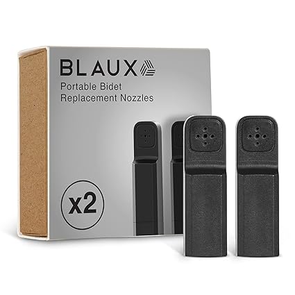 BLAUX Bidet Replacement Nozzle - Portable Bidet Sprayer Head | 180 degree Adjustable Hand Held Bidet Nozzle | 2 Pack of Travel Bidet Portable Replacement Heads | Designed for Blaux Bidet Toilet Sprayer