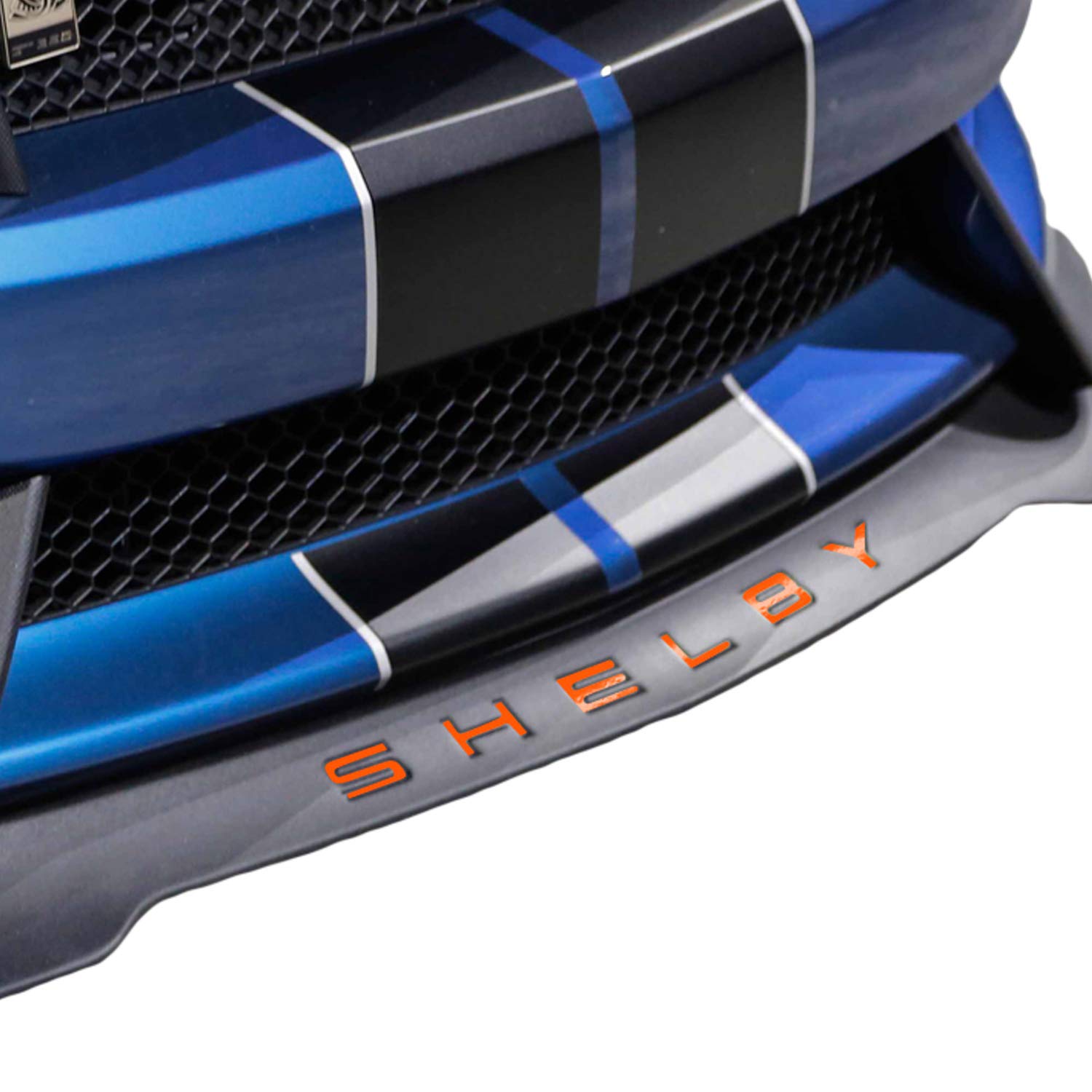 Bogar Tech Designs - Front Lip Splitter Vinyl Decal Letters Compatible with Mustang Shelby GT350 2015-2019, Gloss Orange