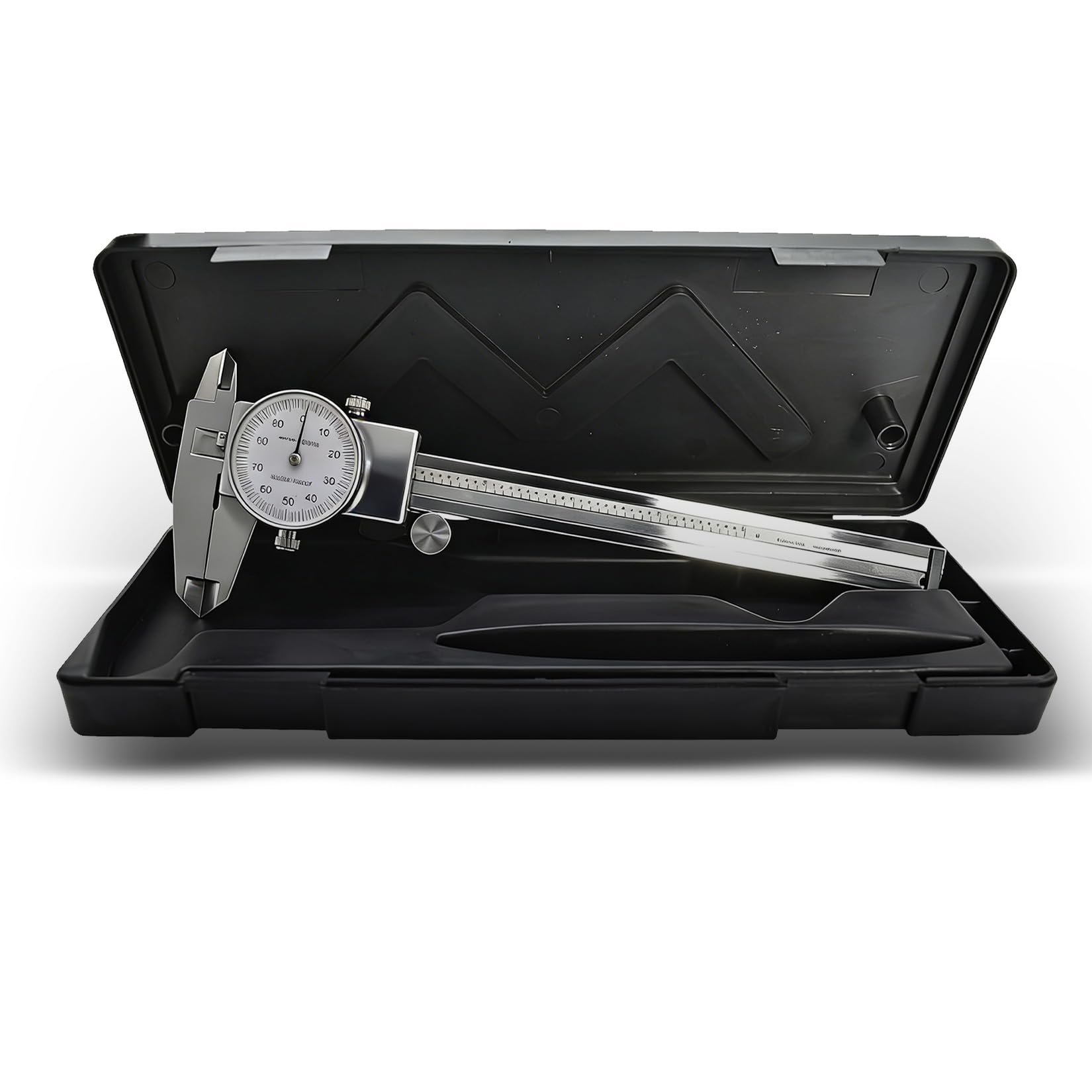 6" Dial Caliper 0.001 Stainless Steel Shockproof 4-Way Measurement with Plastic Case