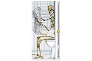 Spook Up Your Home This Halloween: Beistle Skeleton Restroom Door Cover