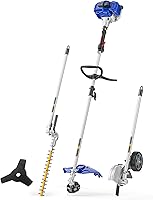Wild Badger Power 26cc 4-in-1 Gas String Trimmer: Weed Wacker, Wheeled Edger, Hedge Trimmer, Brush Cutter Multi-Tool