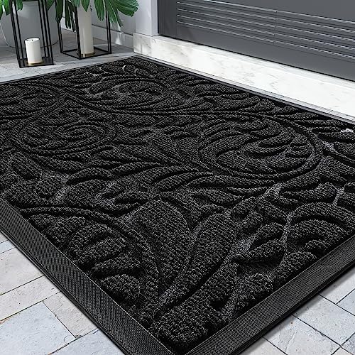 Yimobra Front Door Mat, Outdoor Indoor Welcome Mat for Home Entrance, Doormat for Outside Patio Floor Entry Porch Garage, Heavy Duty, Low Profile, Easy Clean, Non Slip Rubber Backing, 29.5 x 17, Black Yimobra Front Door Mat, Outdoor Indoor Welcome Mat for Home Entrance, Doormat for Outside Patio Floor Entry Porch Garage, Heavy Duty, Low Profile, Easy Clean, Non Slip Rubber Backing, 29.5 x 17, Black