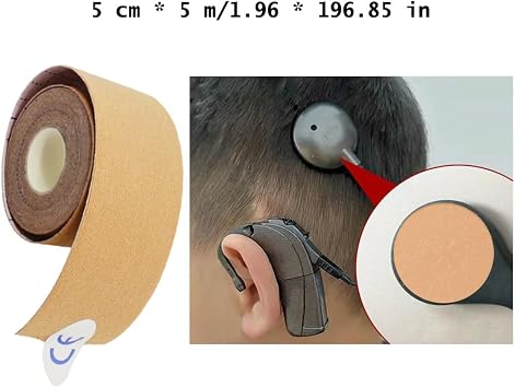 Cochlear Implant Sweat Guard Universal Cochlear Implants Adhesive Absorbent Sweat Pad Protector Sticker for Cochlear Implant Hearing Aid Cochlear Processor Protect Implants from Dirt Moisture