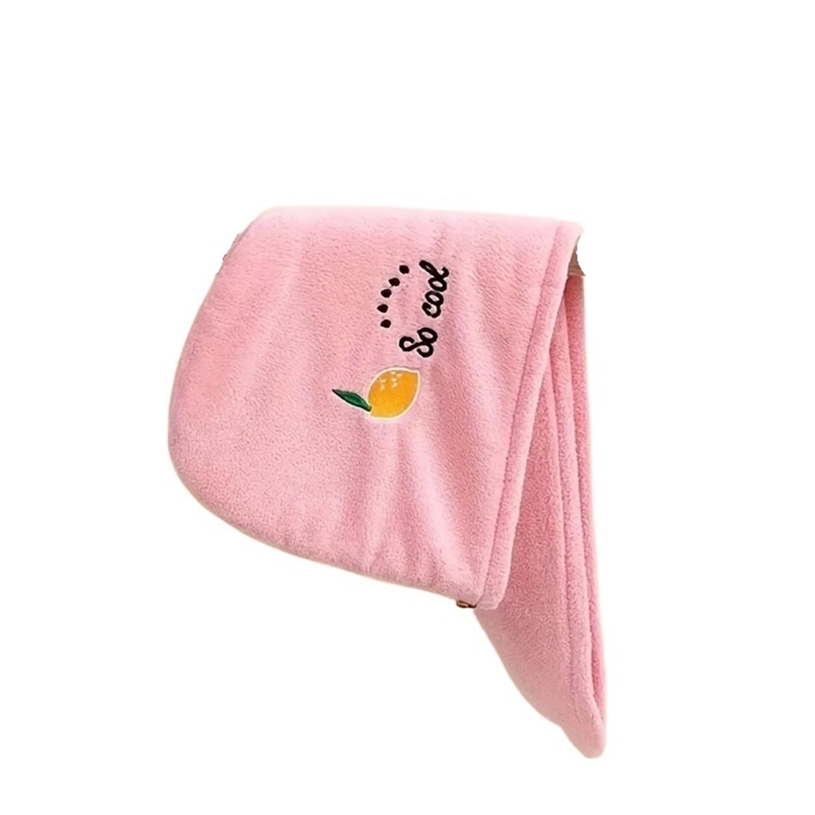 LUYSGBXR Hair Towel Dry Hair Cap 1PC Coral Velvet, Embroidered, Water Absorbing Towel, Ladies' Long Wiping, Headscarf, Bath(Pink)