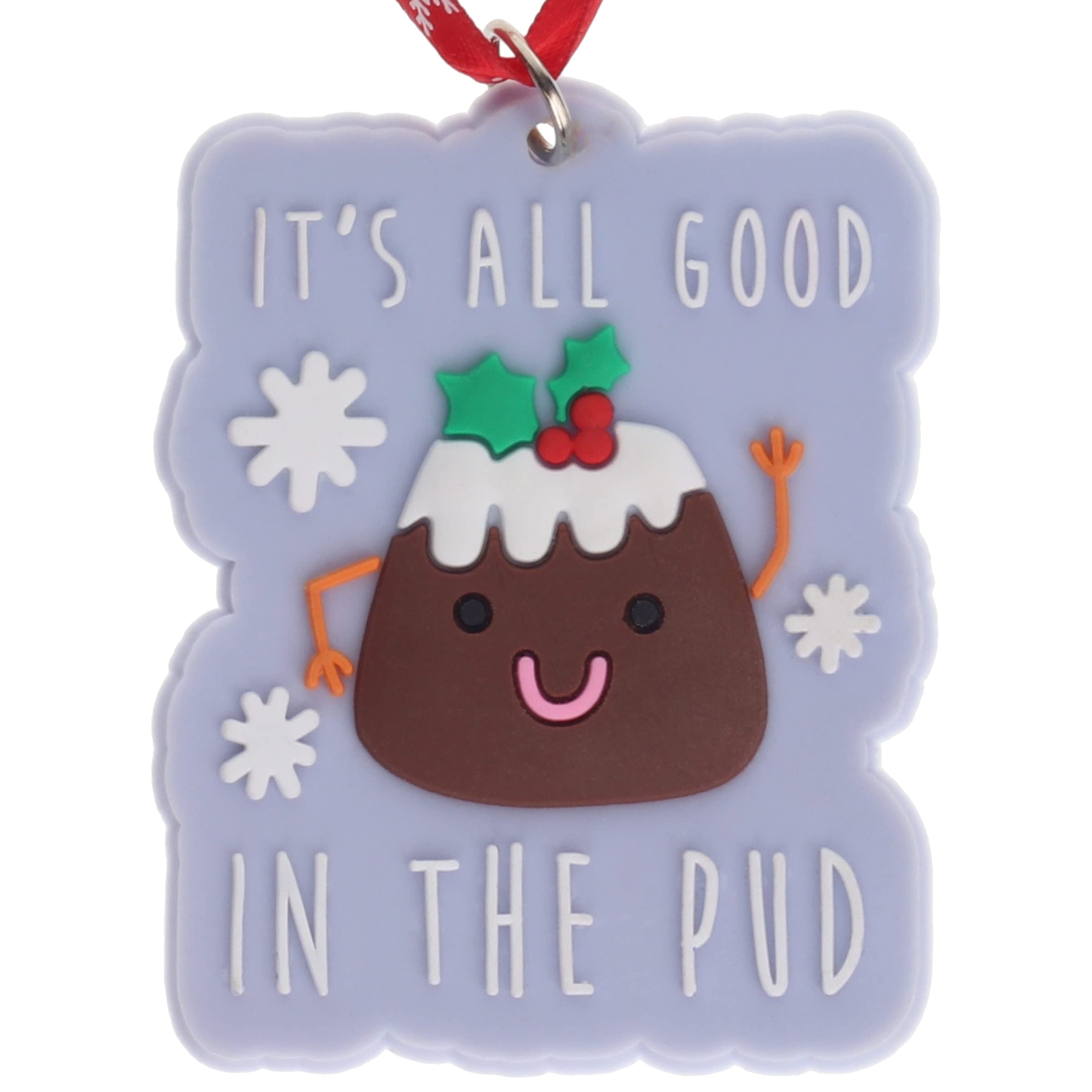 It’s All Good in the Pud Christmas Pudding Funny Hanging Christmas Tree Decoration Silicone Ornament Novelty Bauble - Stocking Filler - Secret Santa - Colourful Multicoloured - Small Gift - Funny