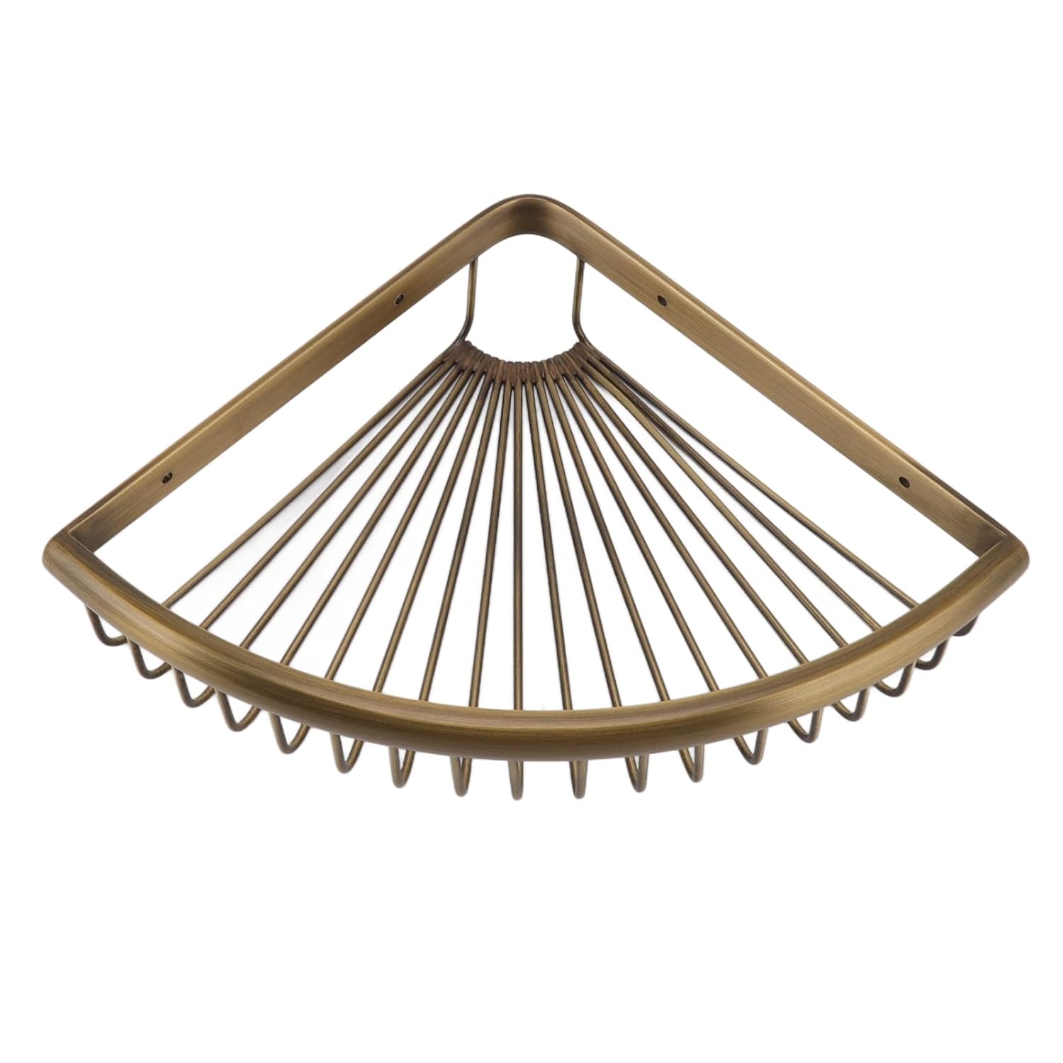 Aqur2020 Corner Shower Triangular Rack with Triangle Brass Organizer Shelf Brass and Stainless Steel Bathroom Rack for Corner