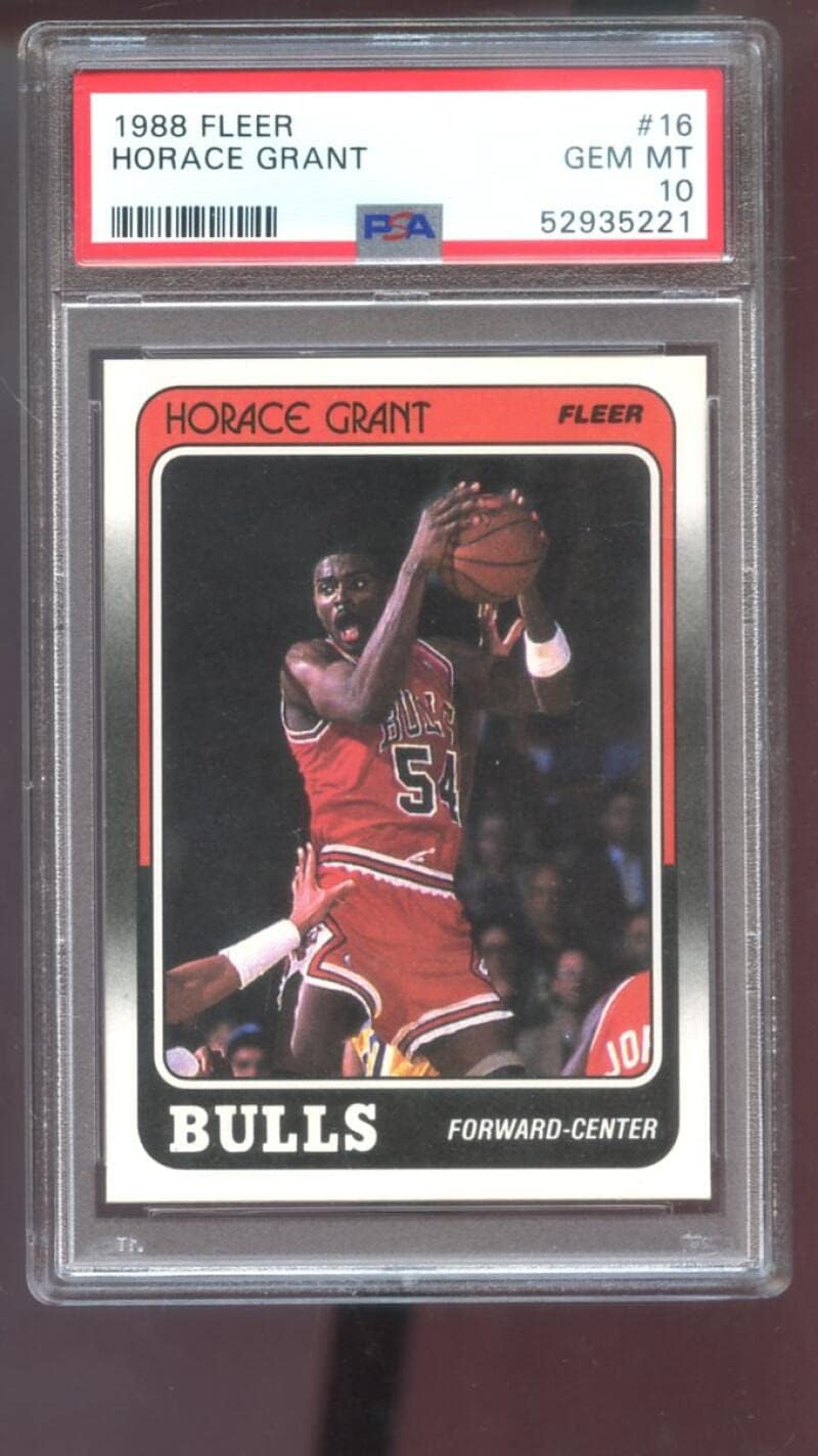 1988-89 Fleer #16 Horace Grant ROOKIE RC PSA 10 Graded Basketball Card NBA 1988 1989 Chicago Bulls 88 89 MINT