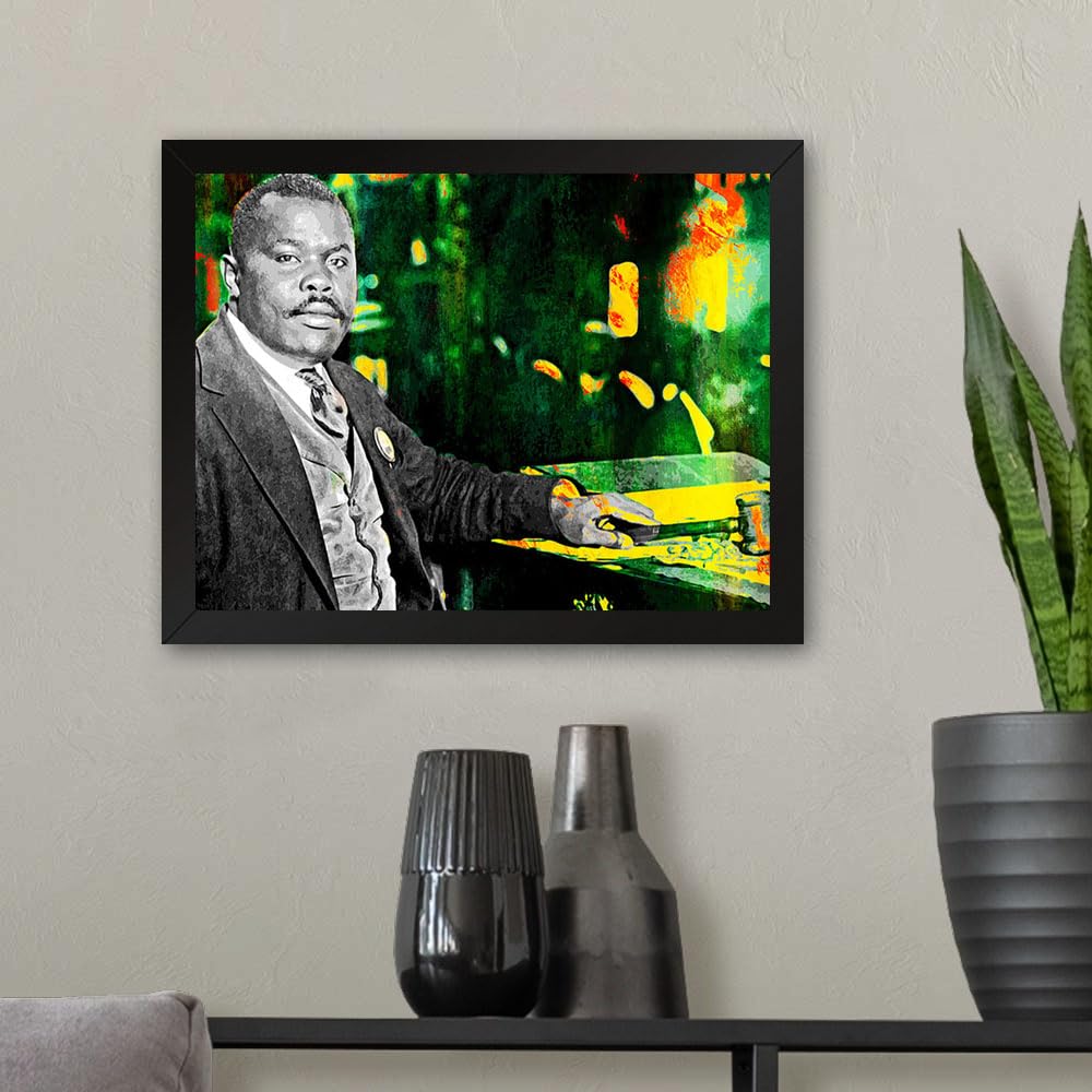 GADGETS WRAP Printed Photo Frame Matte Painting for Home Office Studio Living Room Decoration (11x9inch Black Framed) - Marcus Garvey