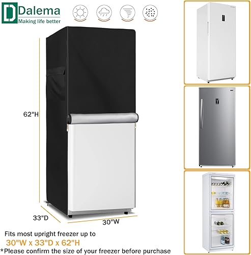 Miniatura 2 de Funda para refrigerador para exteriores, 600D, resistente, 100% impermeable, funda vertical para congelador, fundas exteriores para refrigerador. La