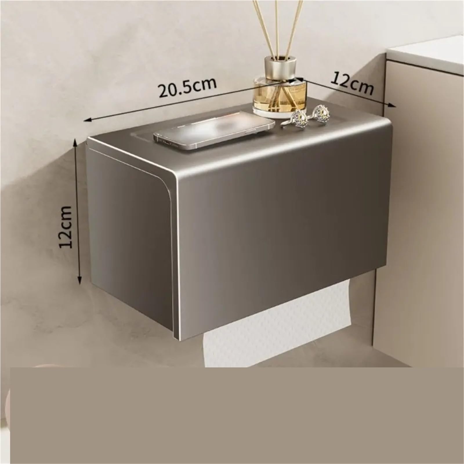 Toilettenpapierhalter mit Ablage Wandmontierter Badezimmer-Taschentuchkasten