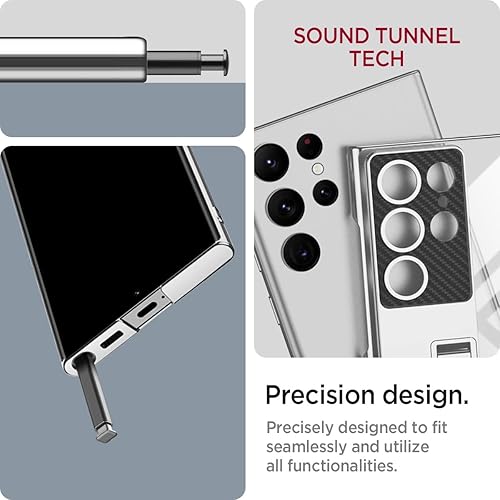 Miniatura 5 de Miimall Funda delgada para Samsung Galaxy S24 Ultra con soporte, protector completo elevado de cámara de policarbonato duro, transparente,