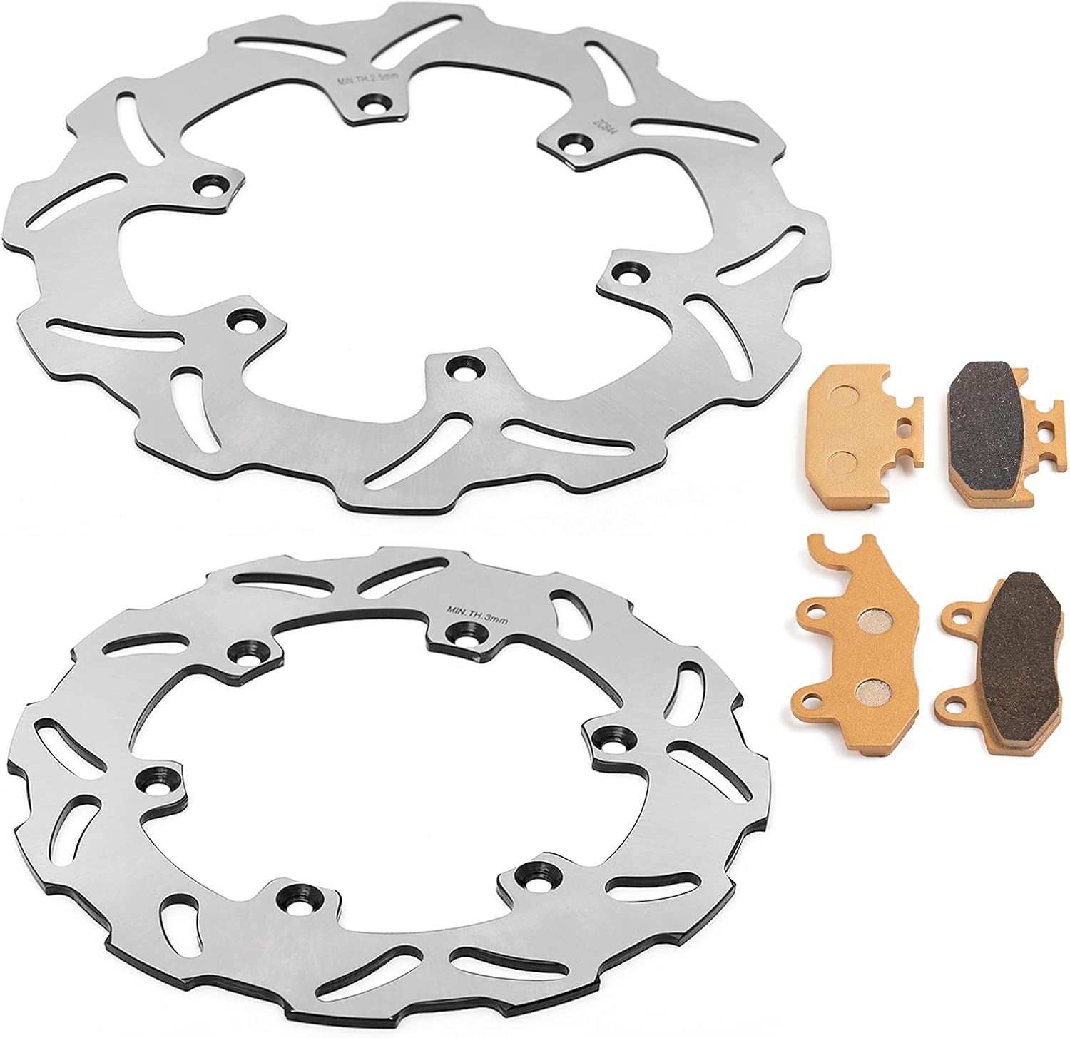 TOFR Front Rear Brake Rotors Pads for Suzuki RM125 RM250 RMX250 89 90 91 92 93 94 95
