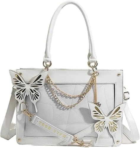 Lindo bolso de mano gótico de croqueta, cuero auténtico, estilo vintage, punk, con asa superior, bandolera para mujer