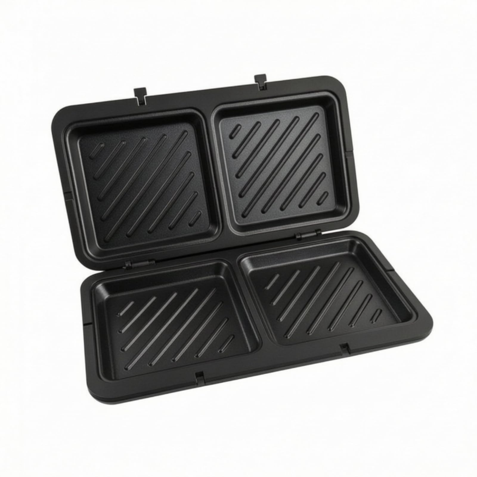 Tostiera a Libro Antiaderente Sandwich Maker Doppio Scomparto Tostapane per Famiglie, Studenti, Campeggio, Nero