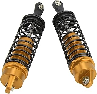 Dilwe RC Shock Absorber RC Accessories, 2pcs Front and Rear Shock Absorbers Suspension Damper for JLB 1/10 Series RC Truck RC Car Parts(Yellow)