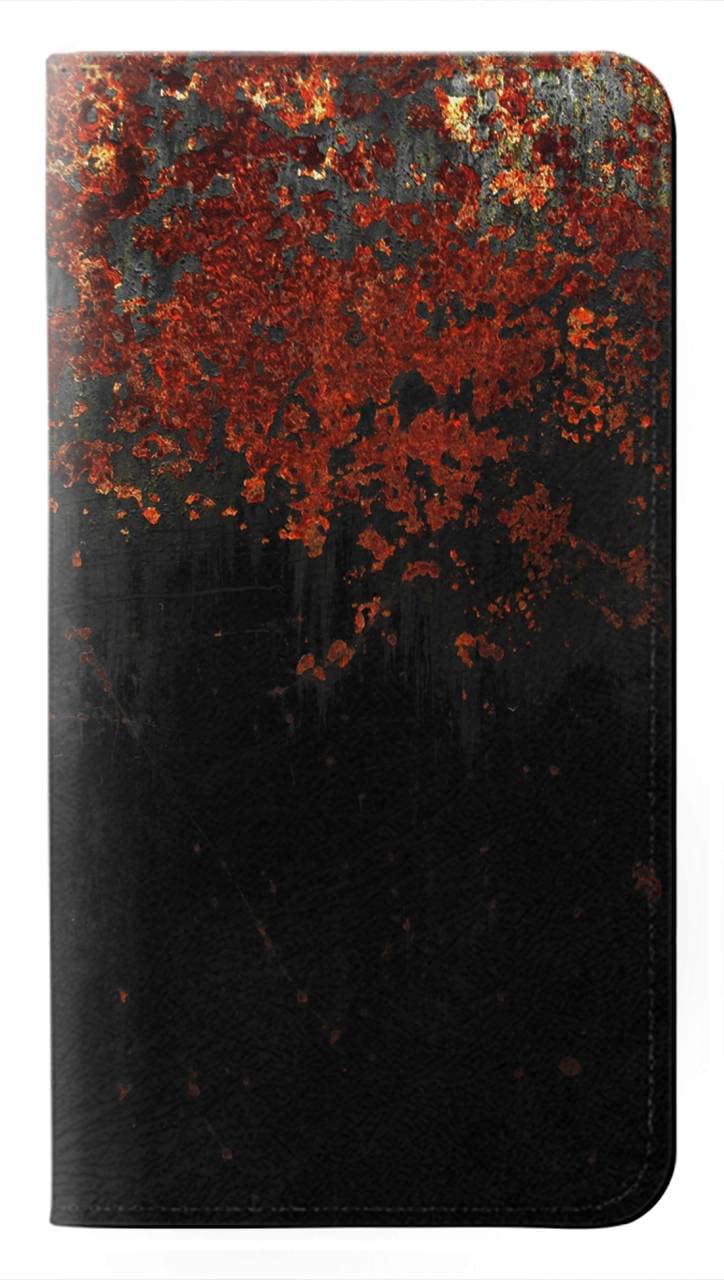 Étui flip cuir pour iPhone 15 antichoc texture métal rouillé - 5