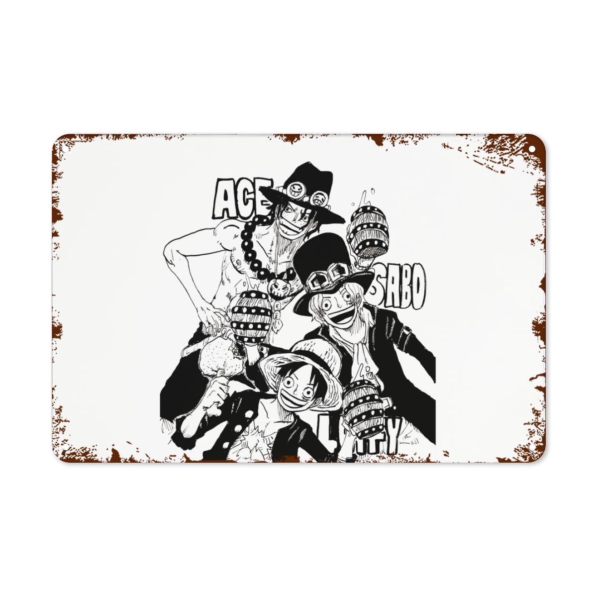 Amazon.co.jp: ブリキ看板 ワンピース ONE PIECE エース 金属ポスター