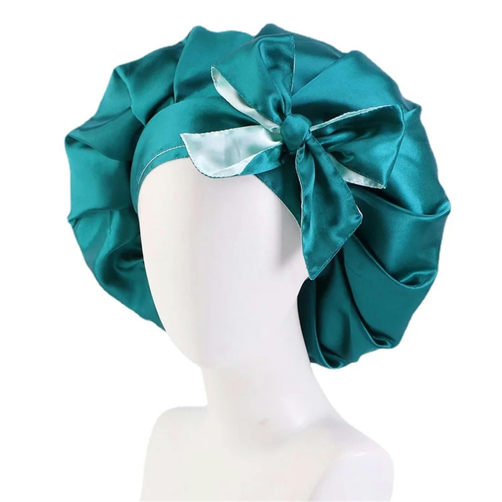Cuffia Capelli Ricci Notte Cofano Satinato Regolabile A Doppio Strato Reversibile Notturno per Sonno per Dormire Tappo Cofano per Donne-Cachi