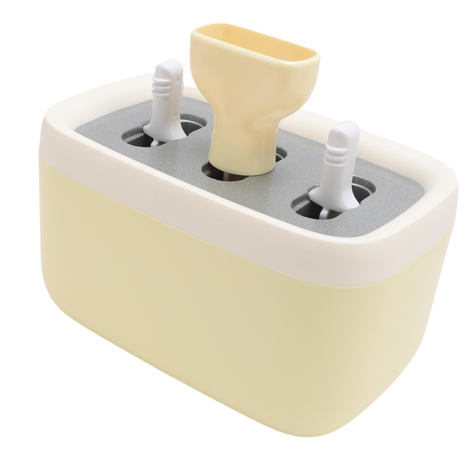 Generic Kostkarka do Lodu Łatwa w Użyciu Wielokrotnego Użytku DIY Urządzenie do Robienia Mrożonek na letnią zabawę 3-wnękowa Stop Aluminium 8,19 X 5,28 X 4,8 Cala (YELLOW)