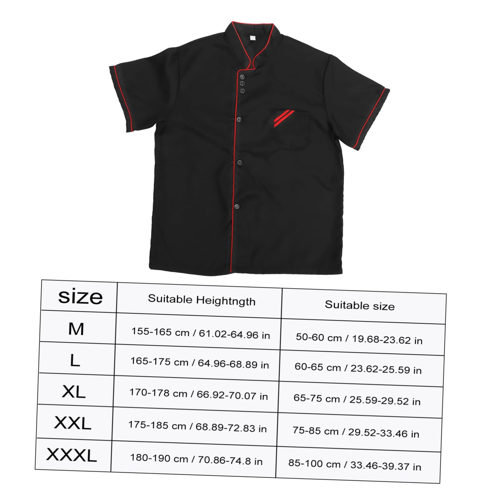 Cabilock Unisex Chef Coat Black Short Sleeve Chef Jacket Uniform Food Service Catering Shirt Cloth for Hotel Restaurant Bakery Cooker Size XXL