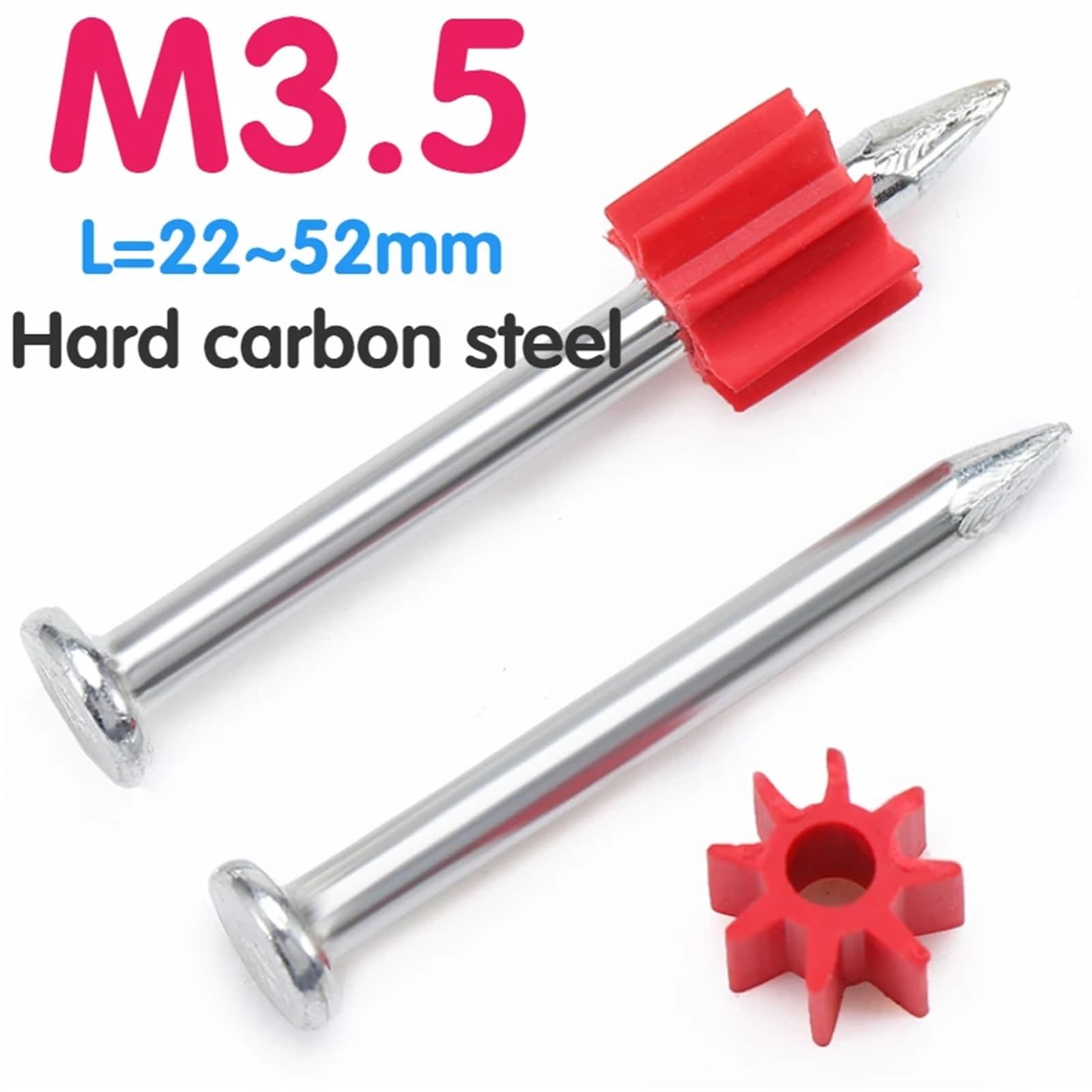 Clavos de mampostería de alta resistencia M3.5 para pared de hormigón duro, acero endurecido, longitud publicitaria de 22 ~ 52 mm (47 mm)