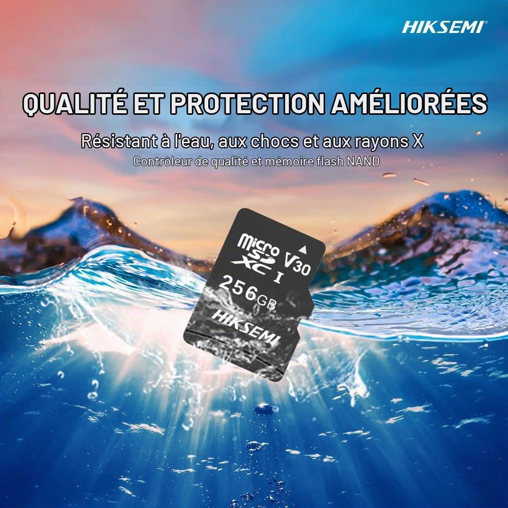 Carte MEMOIRE HIKSEMI M-SD 128G Micro SDHC - Serie C1 avec Adaptateur 92MB/s 40MB/s Class 10