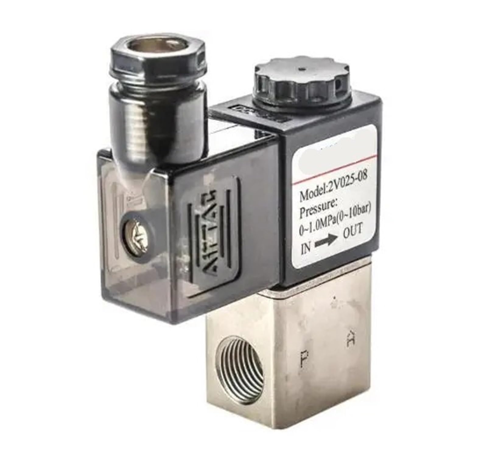 Válvulas solenoides de Aire 2V025-06 2V025-08 Válvula Control neumática 2 Posiciones y Puertos 0 a 10 Bar(2v025-08,220 Volt)