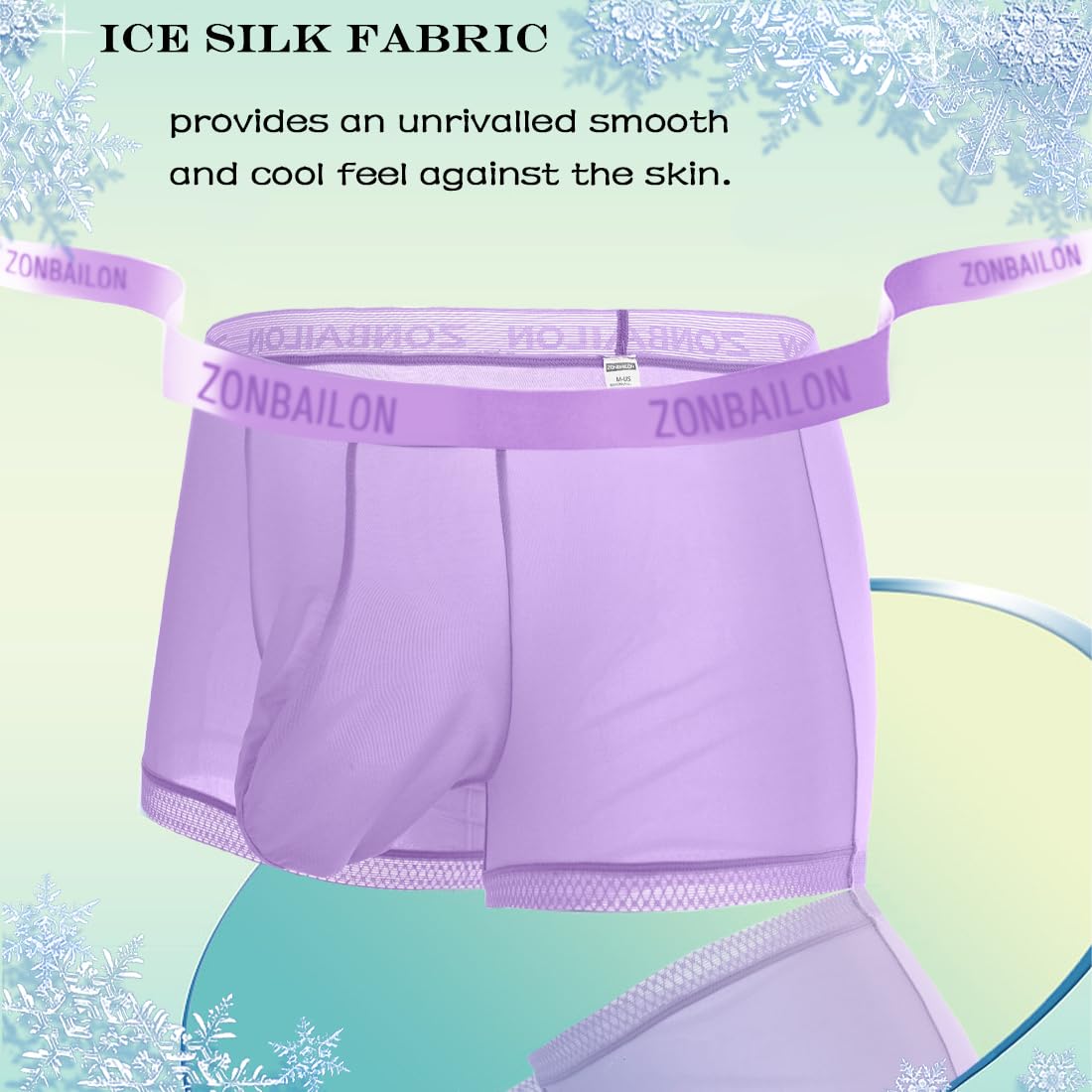 JINSHI Biancheria intima sexy da uomo in seta di ghiaccio per uomini etero vedere attraverso pugili ultra sottile puro tronco rigonfiamento sacchetto boxer slip