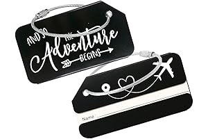 Adventure Begins Metal Luggage Tag - Stylish Travel Accessory for Globetrotters