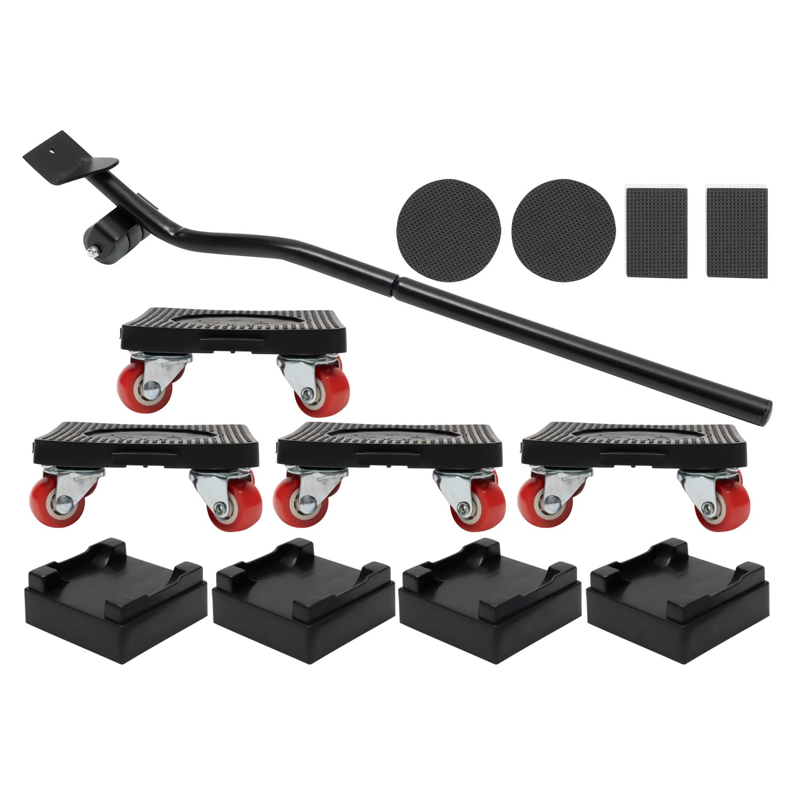 Set professionale per il trasporto di mobili, 400 kg, sollevatore di mobili e rullo per mobili, con 4 imbottiture Eva, 4 rotelle per mobili e 1 leva, ruote girevoli a 360°, ruote per il trasporto di