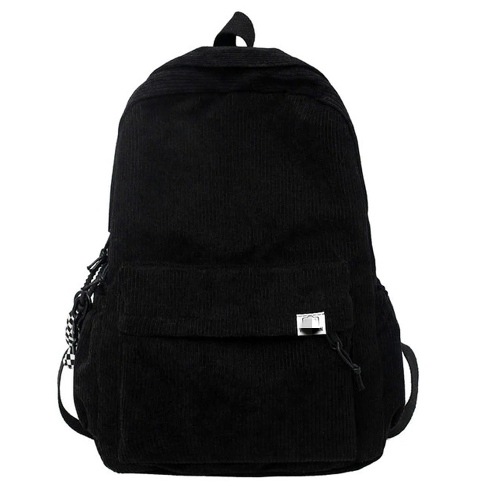 TEidea Schulrucksack Cord -Rucksäcke: Solid Cotton School -Taschen Für Mädchen Im Teenageralter, Ideal Für Einfache Freizeit Oder Reisen, Weiche Taschen Im Winter, Weiche Schläfen-Schwarz