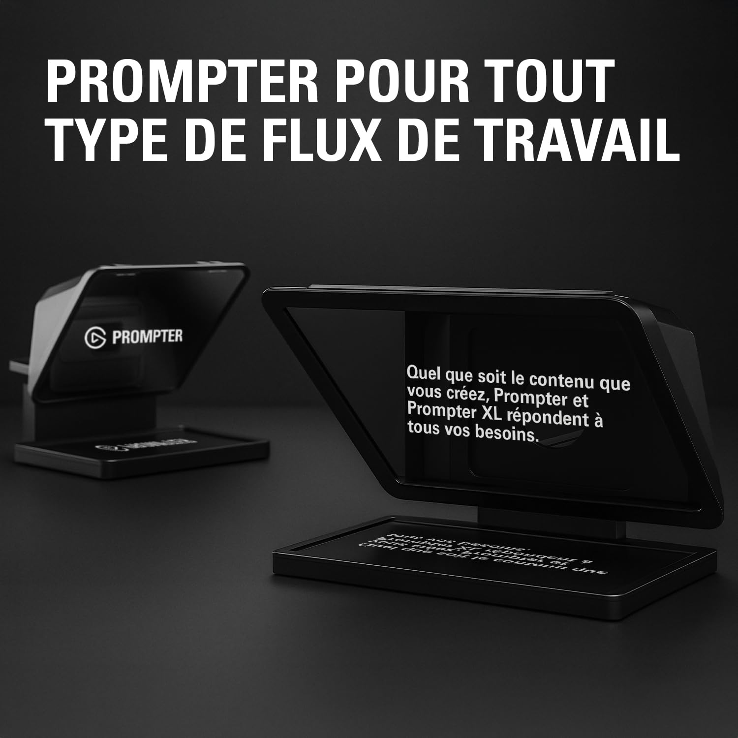 Elgato Prompter XL – Téléprompteur Grand Format avec écran Amovible, Moniteur visioconférence, pour appareils Photo et caméras de Studio, Installation Simple par USB-C 3.2 (PC&Mac)
