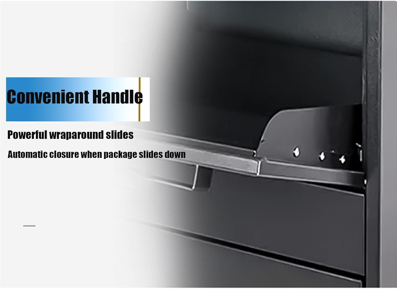 Locking Galvanized Sheet Mailbox Powder-Coated Household Vertical Mailboxes Boxes Door with Pull Handle Parcel Boxes with Parcel Slides