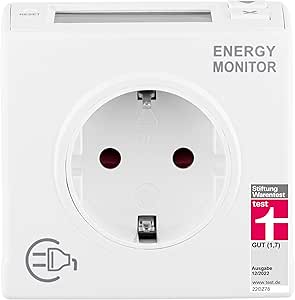 REV Stromzähler – Ausgezeichnet von Stiftung Warentest mit Note 1,7 - messen Sie Ihren Stromverbrauch, Stromzähler für Steckdose, Stromzählgerät, weiss