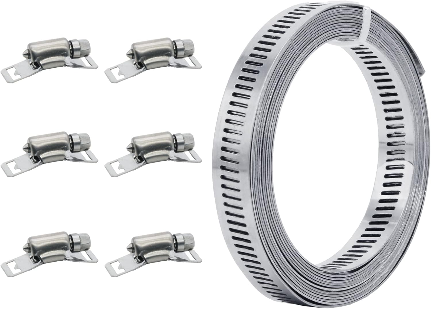 304 Hose Clamp Stainless Steel,10FT Metal Strap with Holes