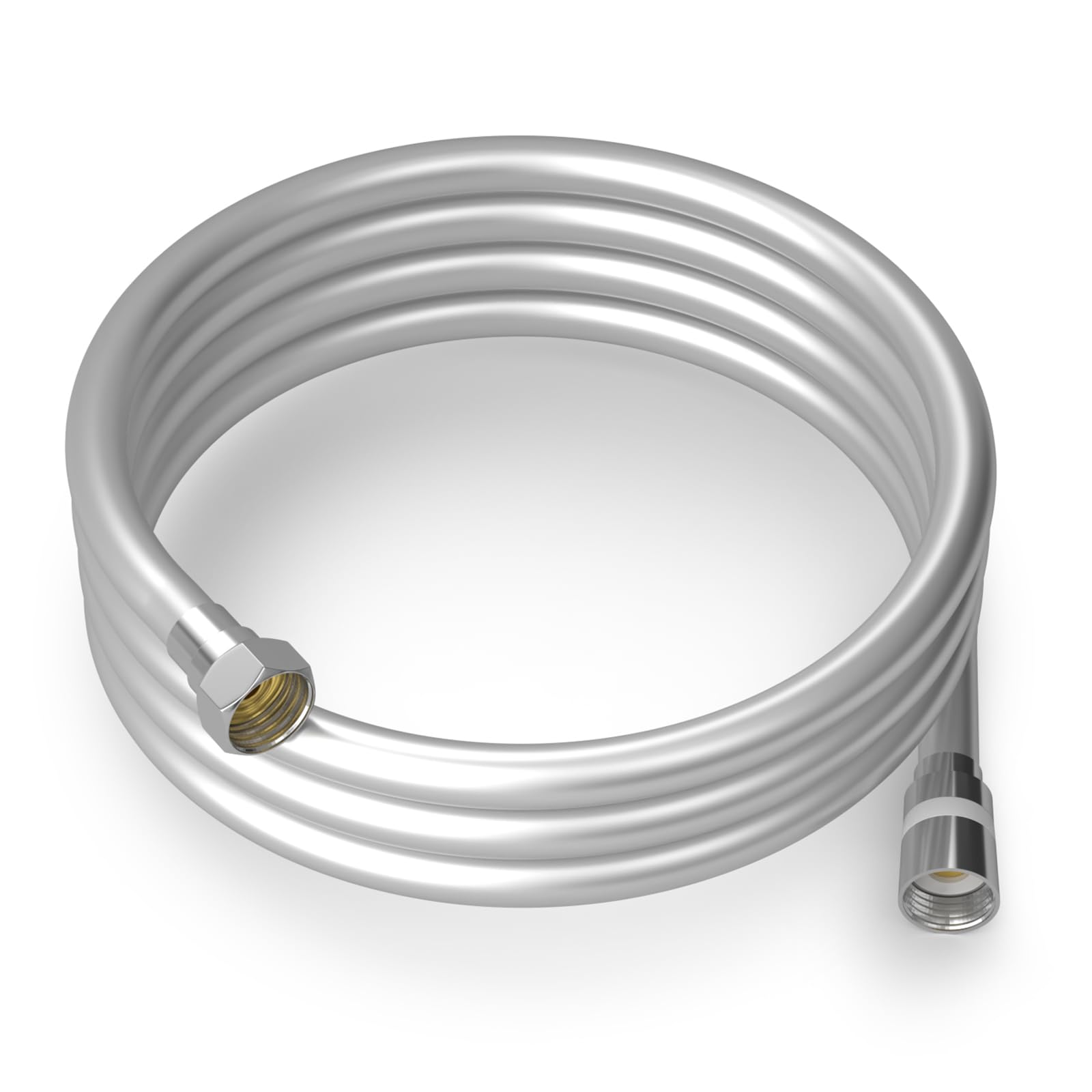 Tech Traders Silver Pvc Smooth Shower Hose 2M(79”) Inch Long Anti-Twist Universal Replacement Flexible And Leak Proof