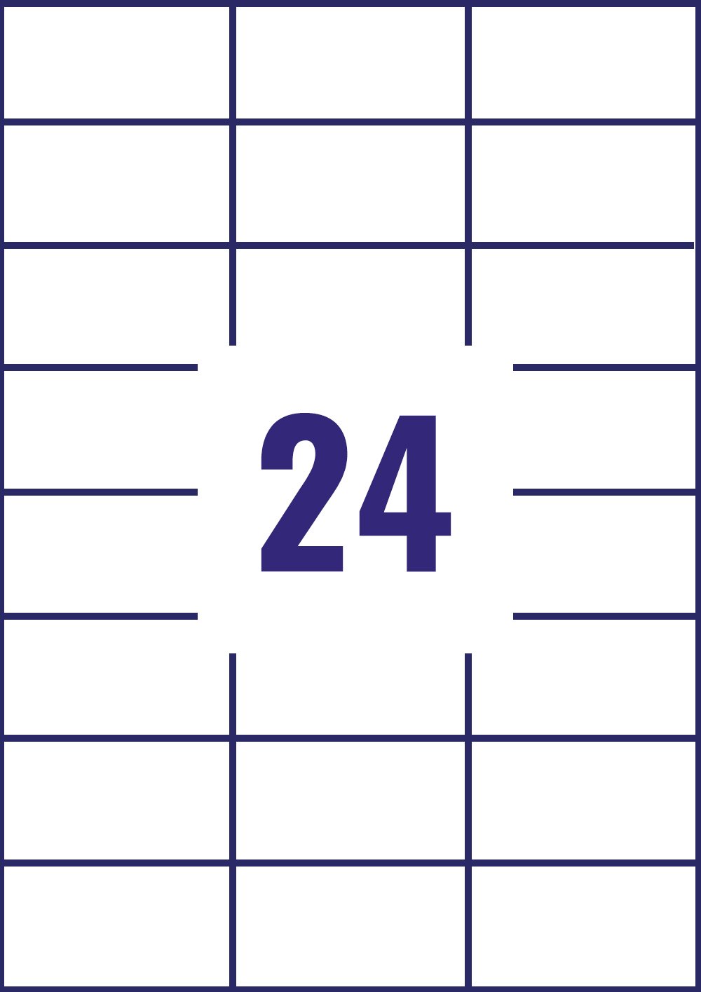 Avery 3475-Etichette multifunzione, con fogli A4, 70 x 36 mm, etichette adesive, 24 etichette Per foglio, 100 fogli, colore: bianco