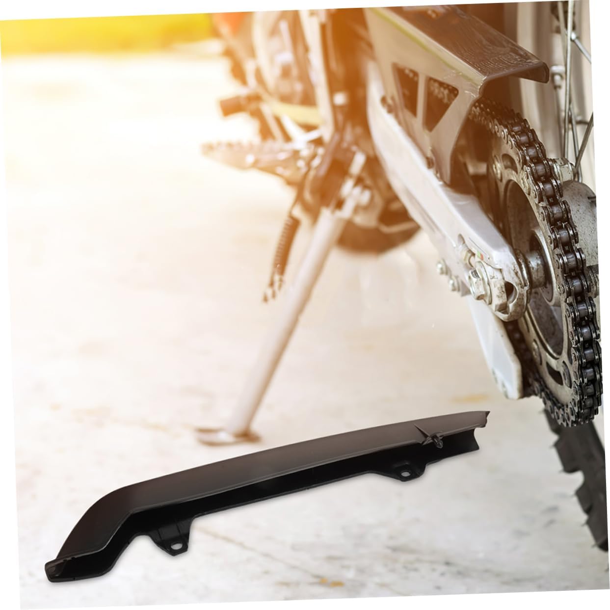 2Pcs Plastic Motorcycle Chain Protector Covers, Black