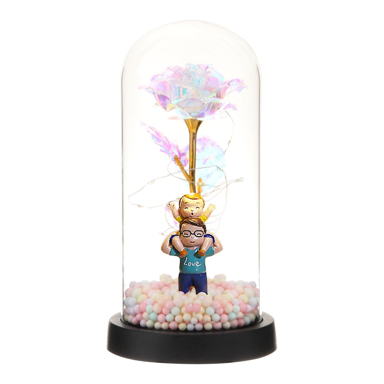 Eternal Rose Flowers Gift Led Lights Preserved Flower for Valentine Day Father Colorfullight-image-20